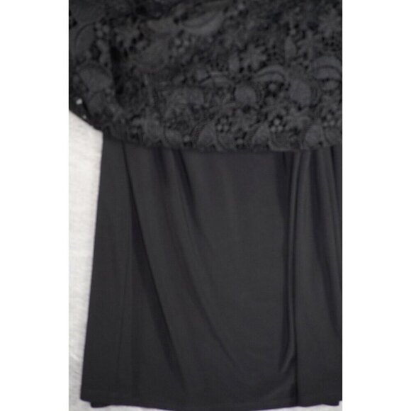 Lauren Ralph Lauren Black Lace Overlay Dress – Size 14 - Picture 5 of 10